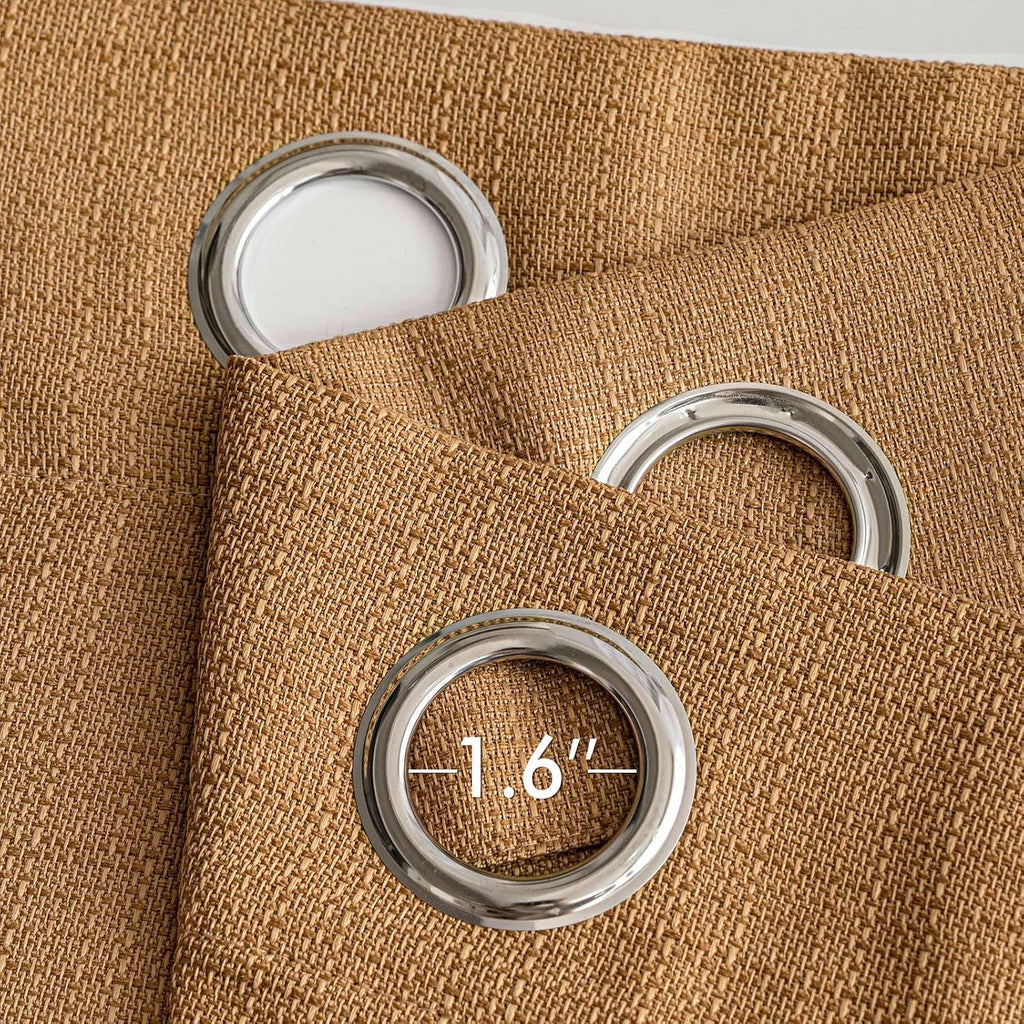 Faux Linen Light Filtering Curtain Panels
