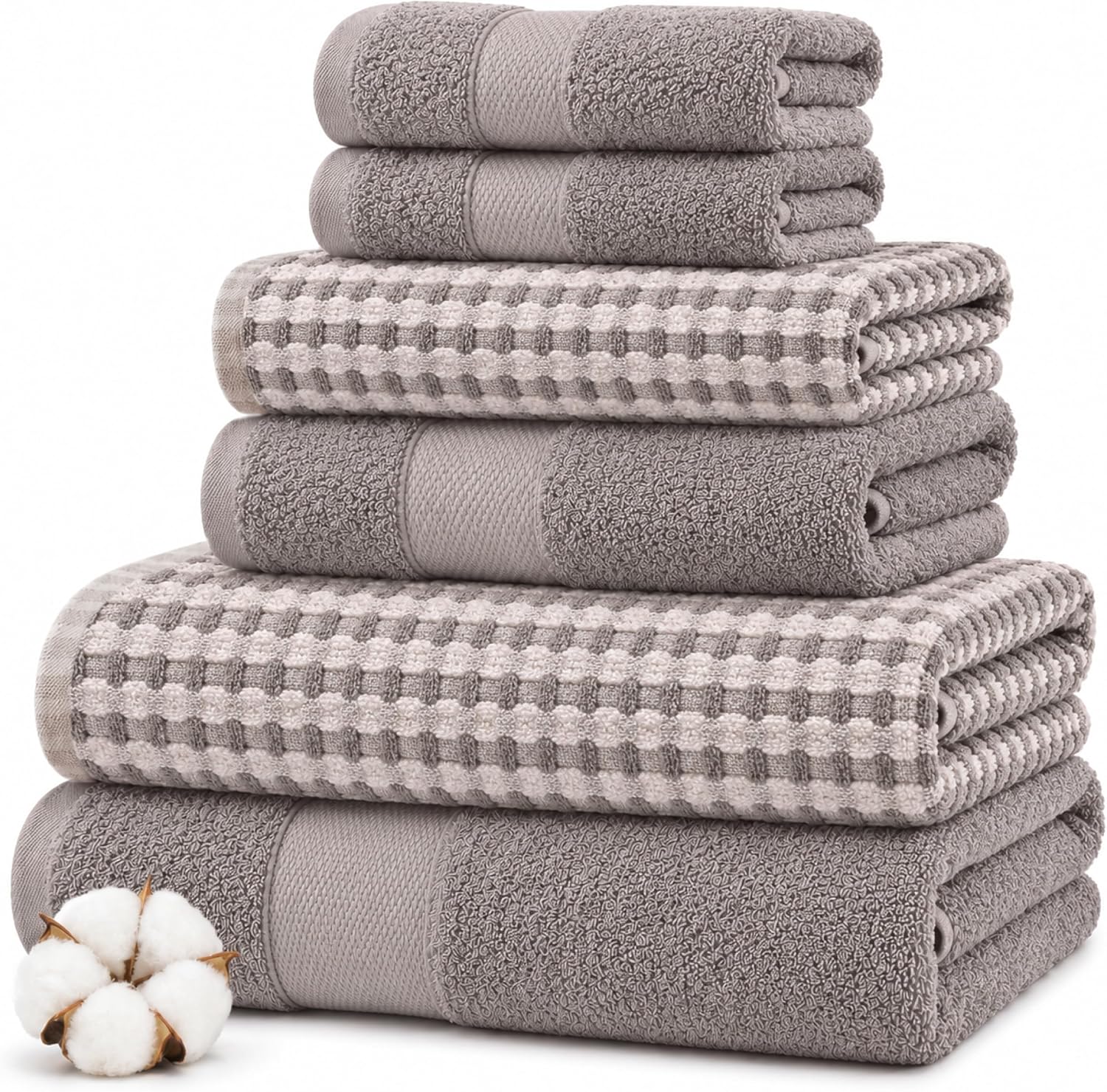Modern Threads 6 Piece Cotton Bath Towel Set