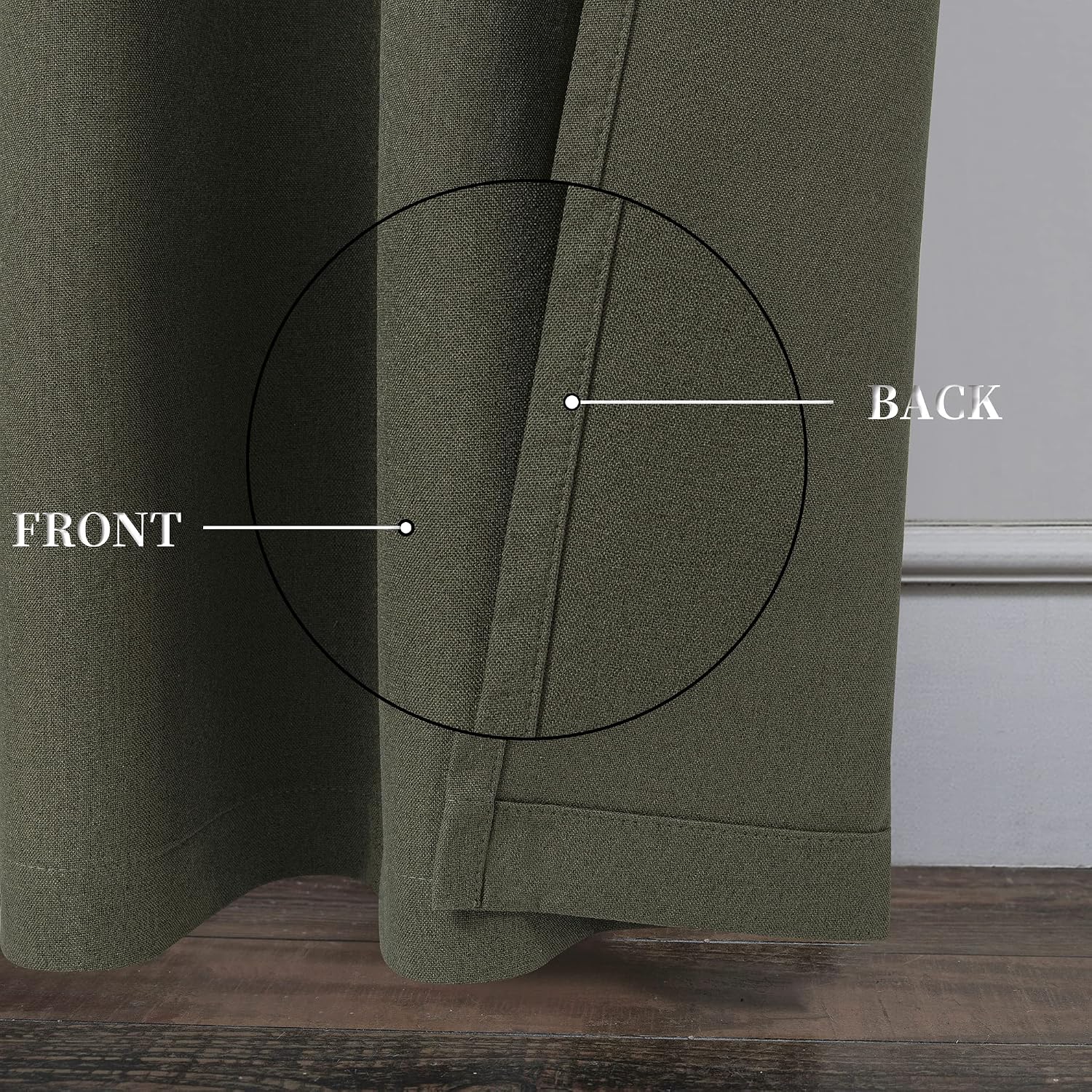 Faux Linen Textured Blackout Grommet Curtain Panels
