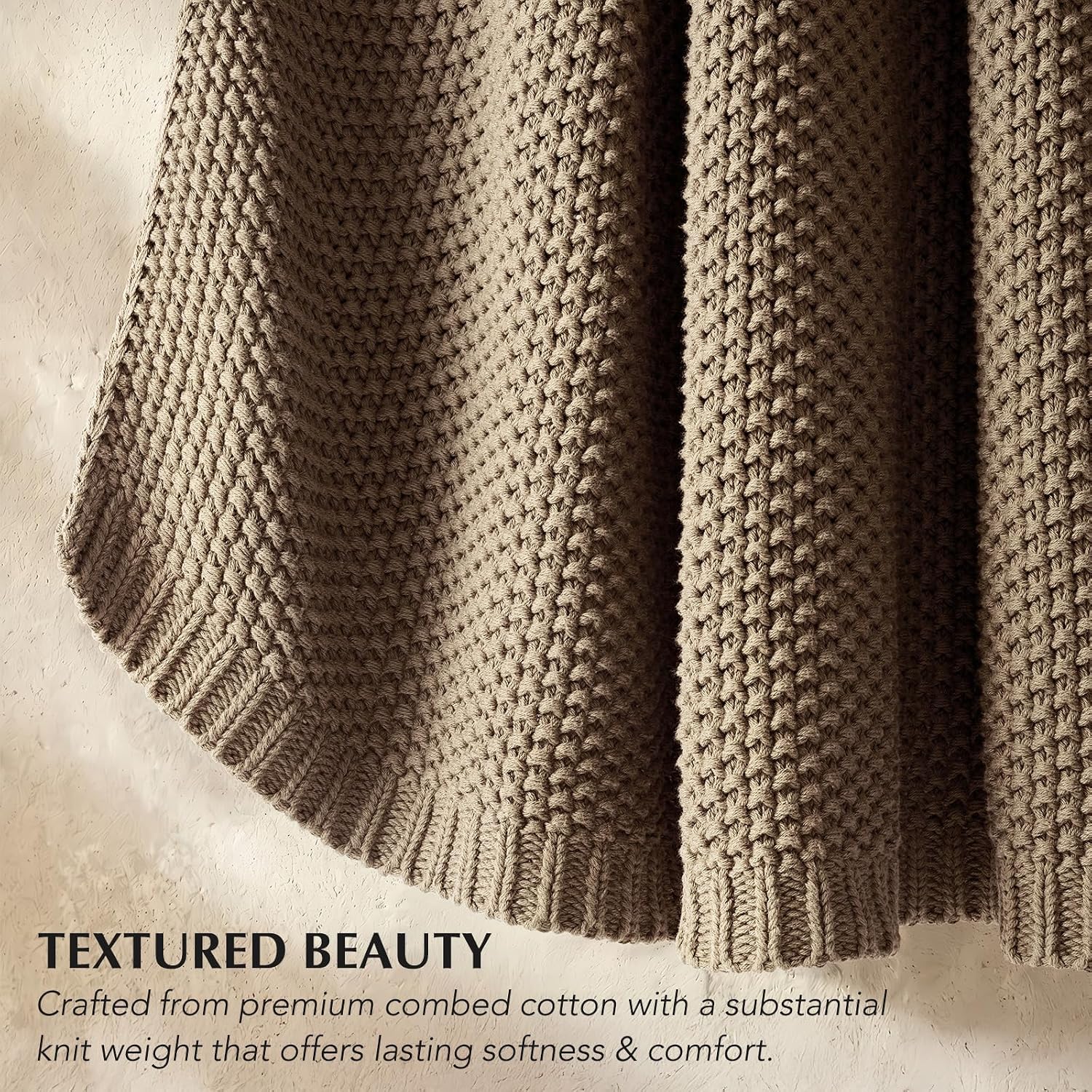 Organic Cotton Chunky Knit Throw Blanket
