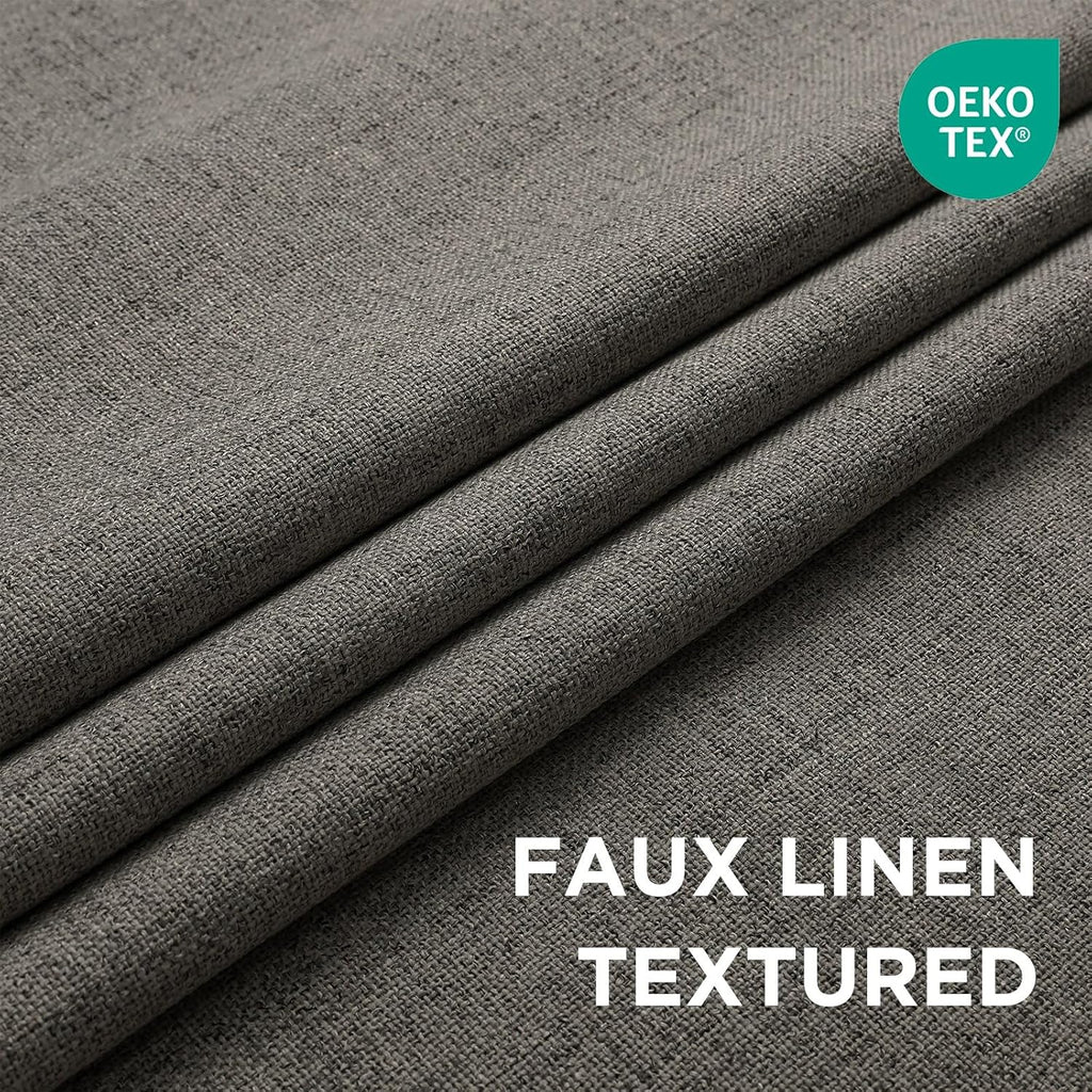 Linen Textured Blackout Curtain Panels