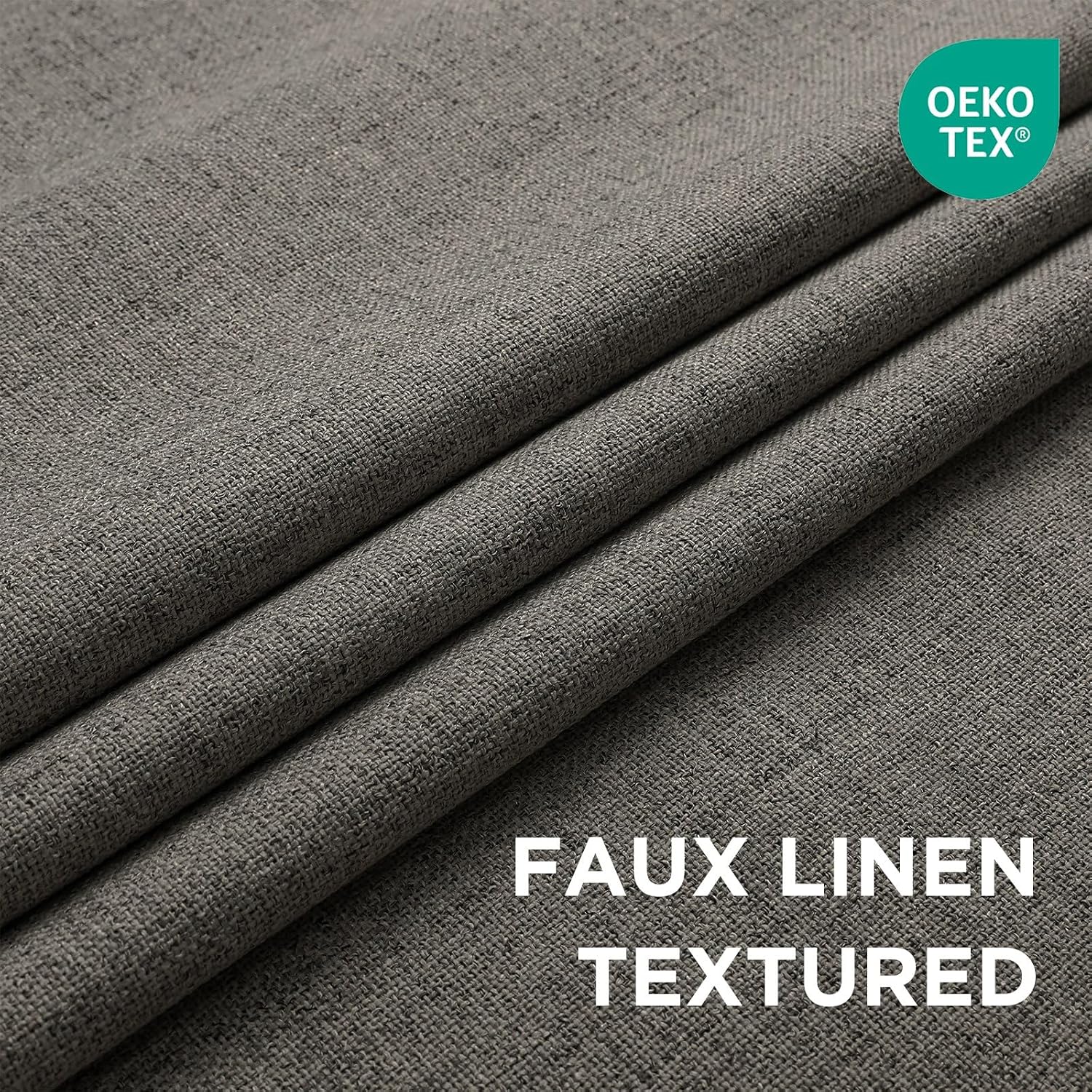 Linen Textured Blackout Curtain Panels