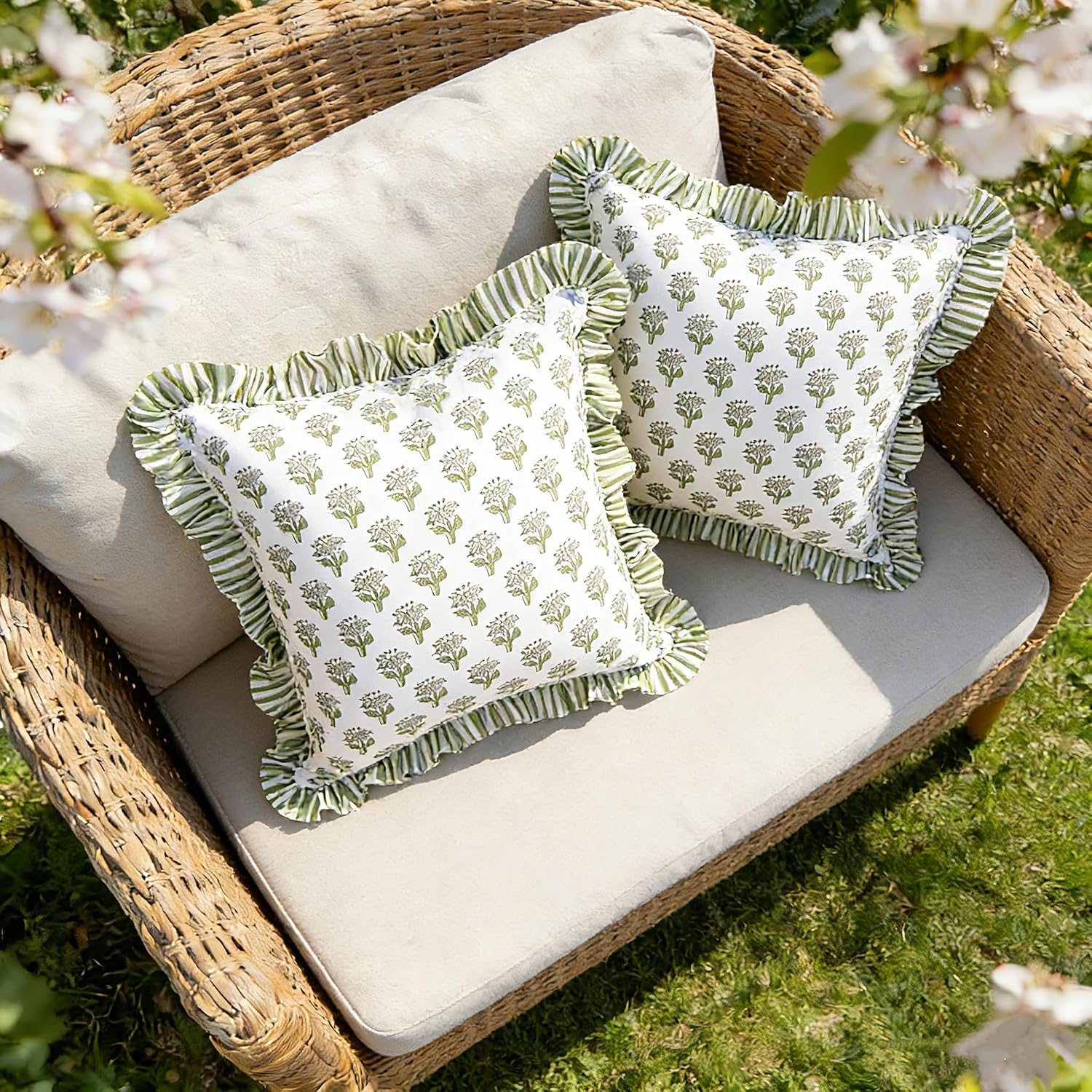 Floral Outdoor Pillow Covers Set of 2