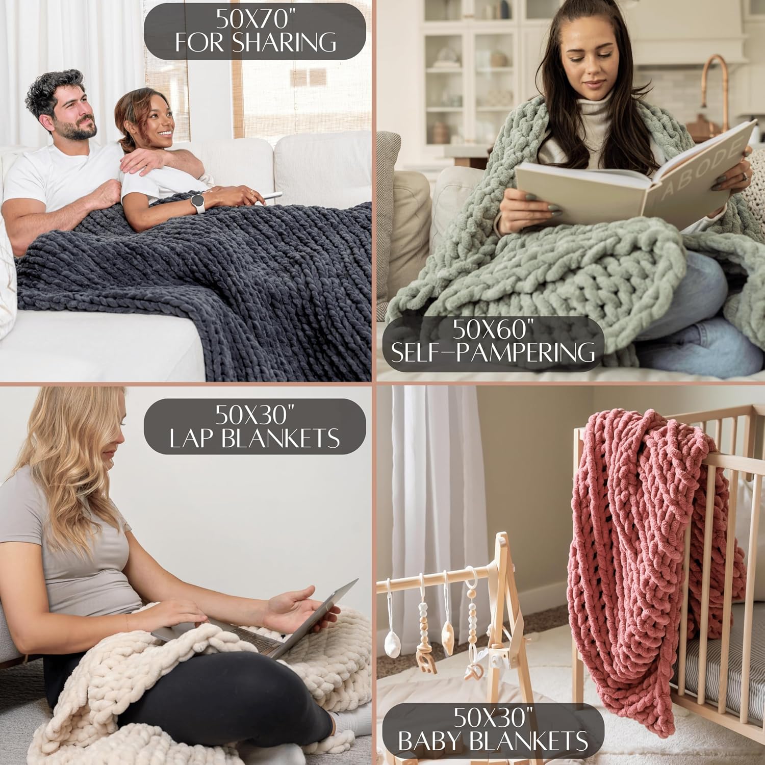 Chunky Knit Chenille Throw Blanket
