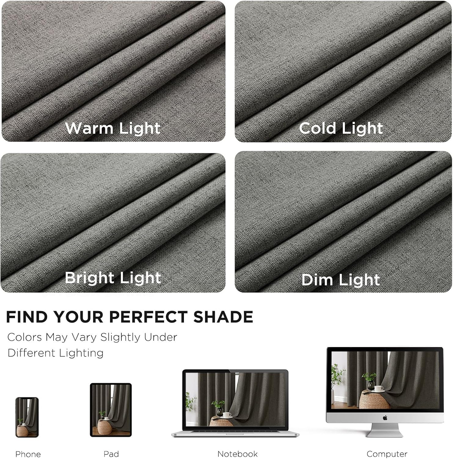Linen Textured Blackout Curtain Panels