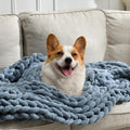 Chunky Knit Chenille Throw Blanket
