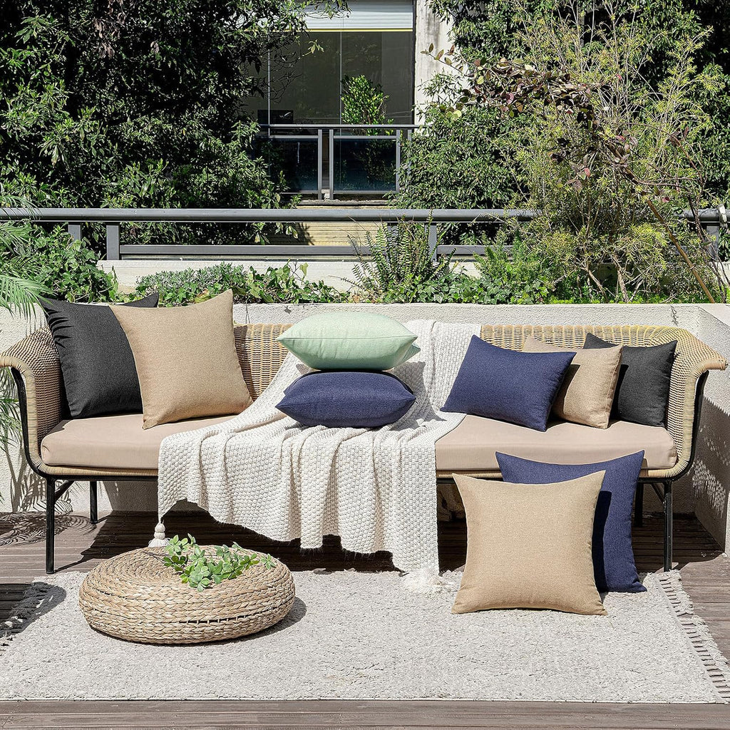 Solid Outdoor Throw Pillow Covers Set of 2