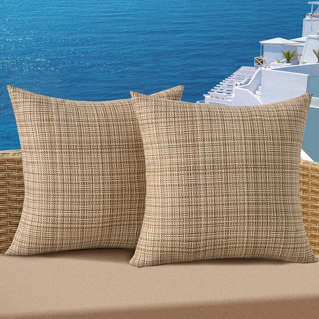 Woven Outdoor Pillow Covers Set of 2