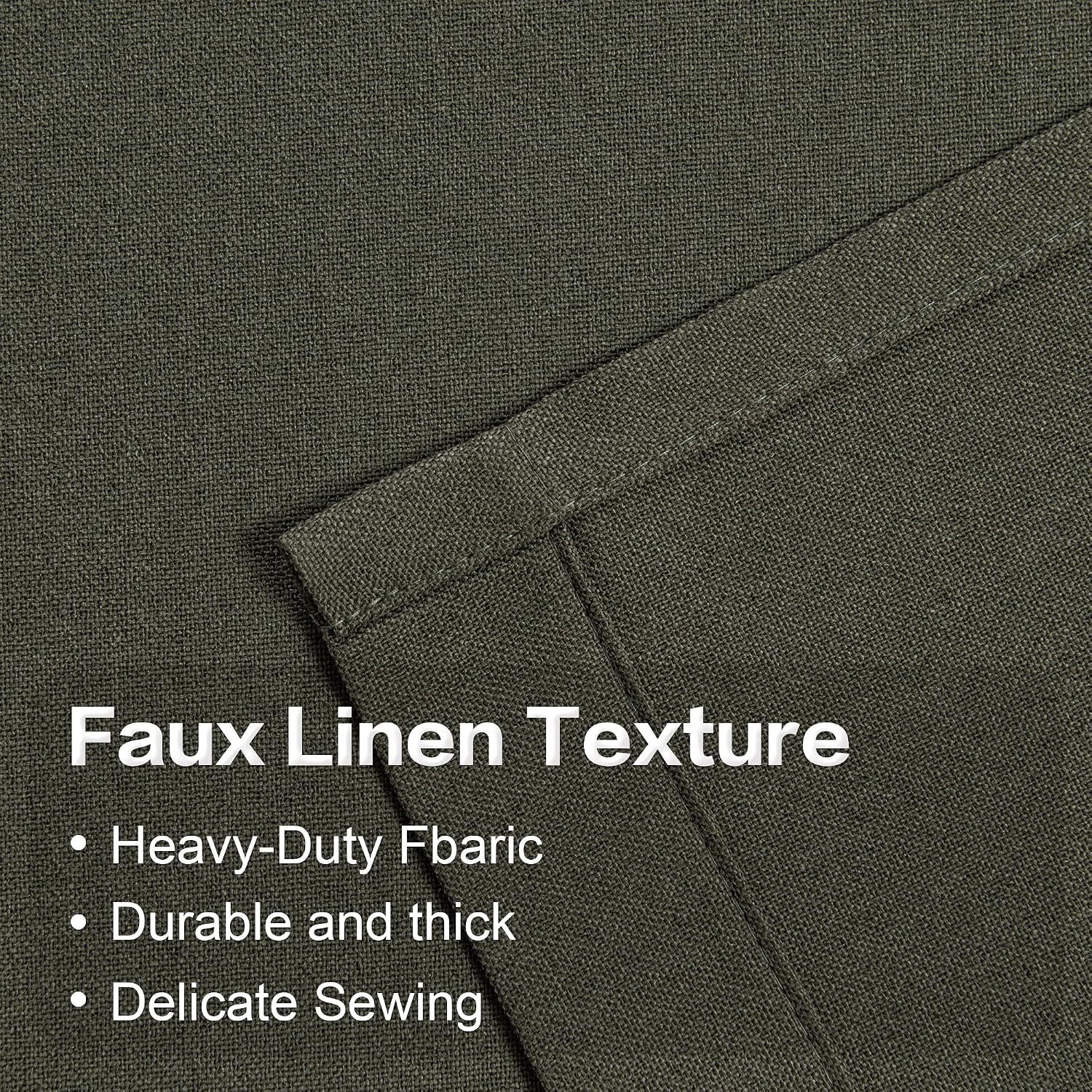 Faux Linen Textured Blackout Grommet Curtain Panels